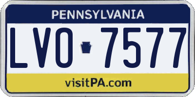 PA license plate LVO7577