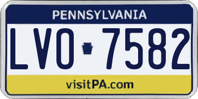 PA license plate LVO7582