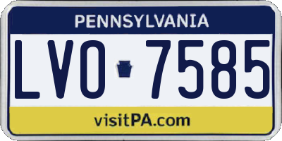 PA license plate LVO7585