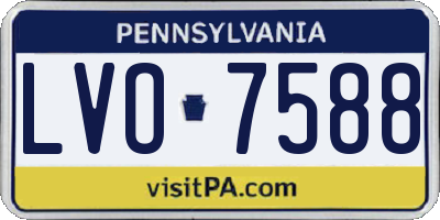 PA license plate LVO7588