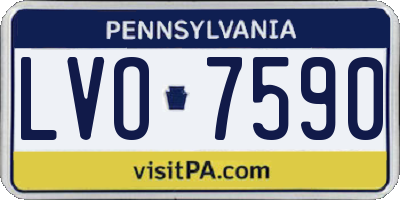 PA license plate LVO7590