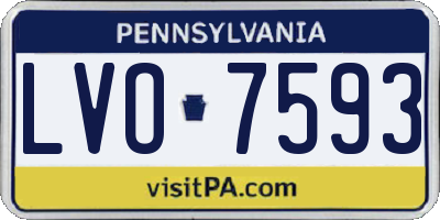 PA license plate LVO7593