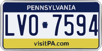 PA license plate LVO7594
