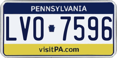PA license plate LVO7596
