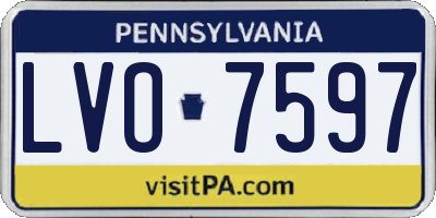 PA license plate LVO7597