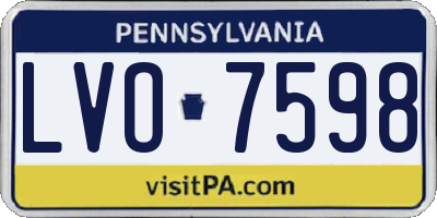 PA license plate LVO7598
