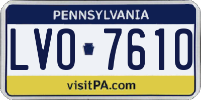 PA license plate LVO7610