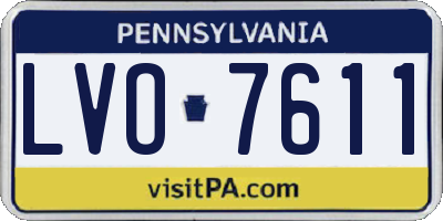 PA license plate LVO7611