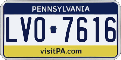 PA license plate LVO7616