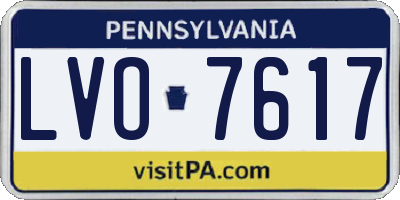 PA license plate LVO7617