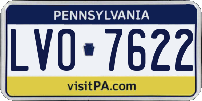 PA license plate LVO7622