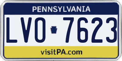 PA license plate LVO7623