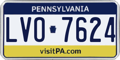 PA license plate LVO7624