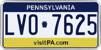PA license plate LVO7625