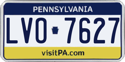 PA license plate LVO7627