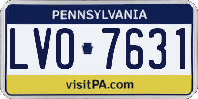 PA license plate LVO7631