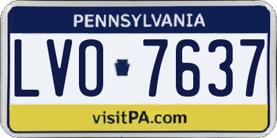 PA license plate LVO7637