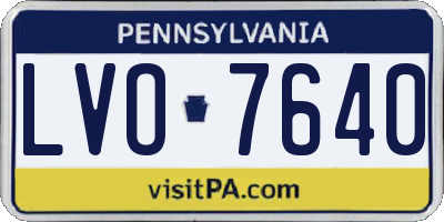 PA license plate LVO7640