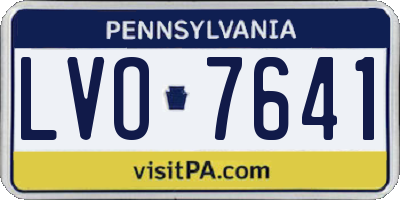 PA license plate LVO7641