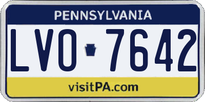 PA license plate LVO7642