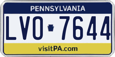 PA license plate LVO7644