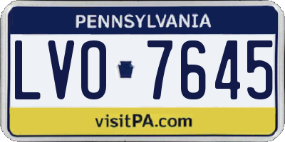 PA license plate LVO7645