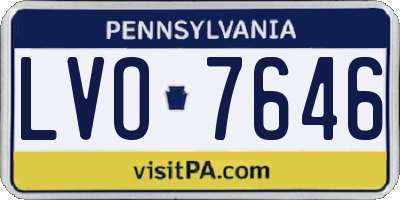 PA license plate LVO7646