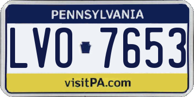 PA license plate LVO7653