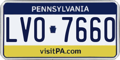 PA license plate LVO7660