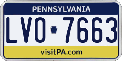PA license plate LVO7663