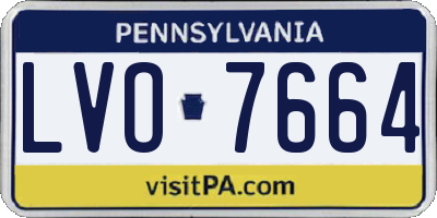 PA license plate LVO7664