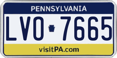 PA license plate LVO7665