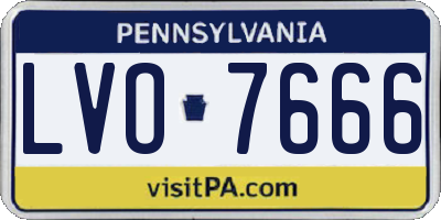 PA license plate LVO7666