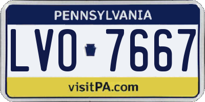 PA license plate LVO7667