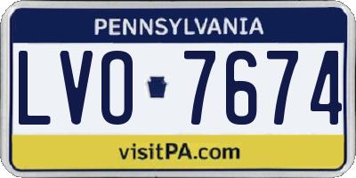 PA license plate LVO7674
