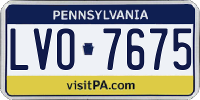 PA license plate LVO7675