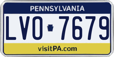 PA license plate LVO7679