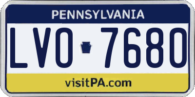 PA license plate LVO7680