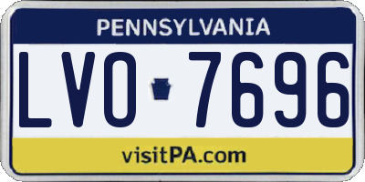 PA license plate LVO7696
