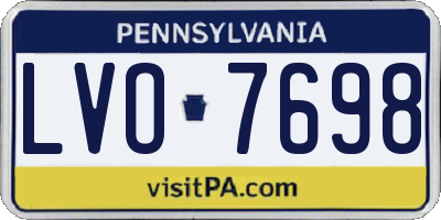 PA license plate LVO7698