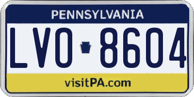 PA license plate LVO8604