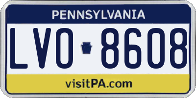 PA license plate LVO8608