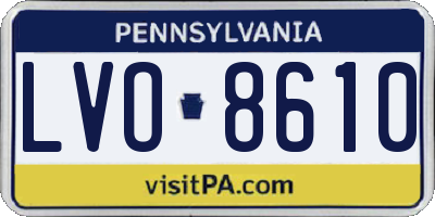 PA license plate LVO8610