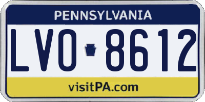 PA license plate LVO8612