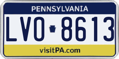 PA license plate LVO8613