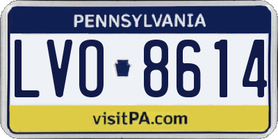 PA license plate LVO8614
