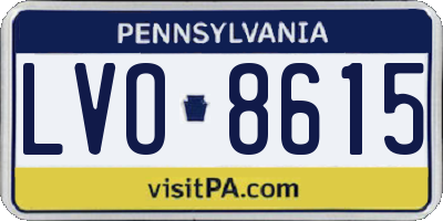PA license plate LVO8615
