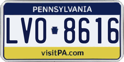 PA license plate LVO8616
