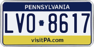 PA license plate LVO8617