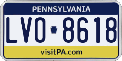 PA license plate LVO8618